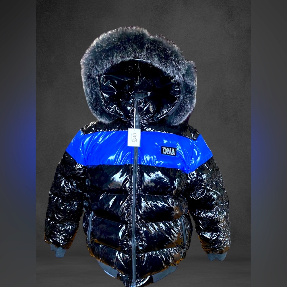 DNA PREMIUM (MEN'S
BLACK/ROYAL BLUE FURRY JACKET)